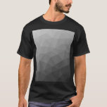 Grijze gradiënt Geometrische maaspatroon T-shirt<br><div class="desc">Elegant modern geometrisch t-shirt voor iedereen. Subtiel modern design Elegant en cool driehoekig geometrisch gaas met zwart wit grijs verloop.</div>