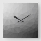 Grijze gradiënt Geometrische maaspatroon Vierkante Klok (Voorkant)