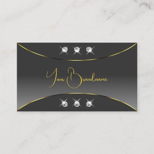 Grijze gradiënt met gouddeklaag Mousserende juwele Visitekaartje (Voorkant)