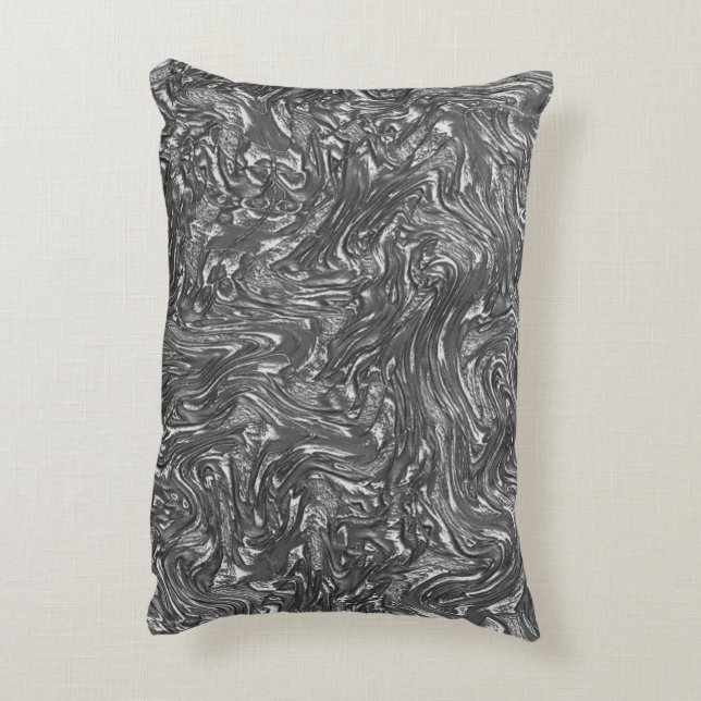 Grijze grafiet gebogen door ruwe textuur accent kussen (Achterkant (Verticaal))