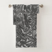 Grijze grafiet gebogen door ruwe textuur bad handdoek (Insitu)