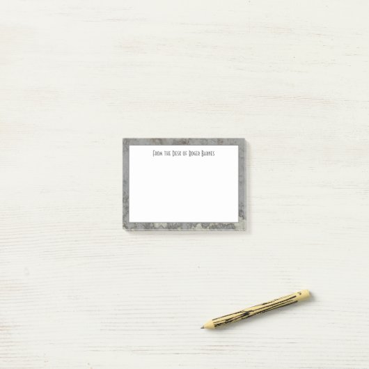 Grijze graniet Marble Masculine, gepersonaliseerd Post-it® Notes (Op bureau)