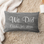 Grijze graniet "We deden" Monogrammed Wedding Pill Kussen (Deken)