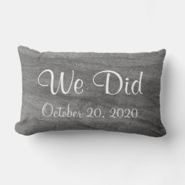 Grijze graniet "We deden" Monogrammed Wedding Pill Kussen