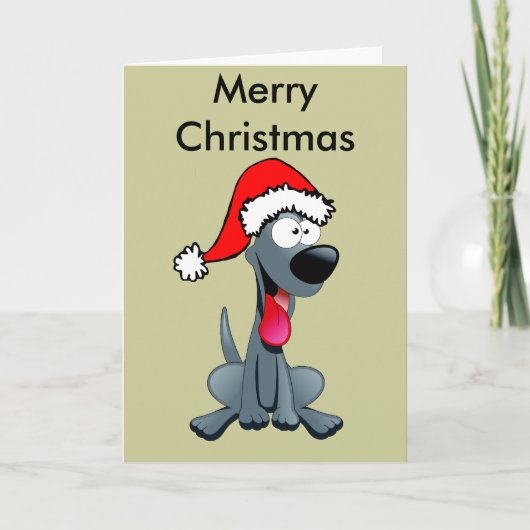 Grijze grappige hond feestdagen kaart (Voorkant)