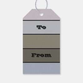 Grijze greens en zwarte strepen op Waterverf papie Cadeaulabel