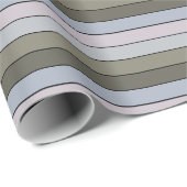 Grijze greens en zwarte strepen op Waterverf papie Cadeaupapier (Rol Hoek)