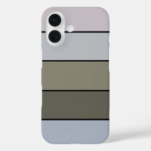 Grijze greens en zwarte strepen op Waterverf papie iPhone 16 Hoesje