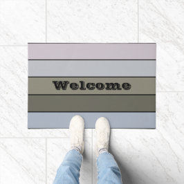 Grijze greens en zwarte strepen op Waterverf papie Deurmat