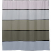 Grijze greens en zwarte strepen op Waterverf papie Douchegordijn (Voorkant)