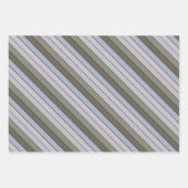 Grijze greens en zwarte strepen op Waterverf papie Inpakpapier Vel (Voorkant 3)