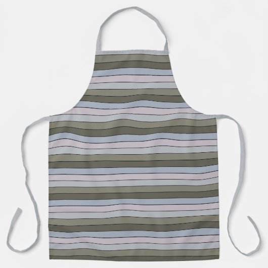 Grijze greens en zwarte strepen op Waterverf papie Schort (Voorkant)