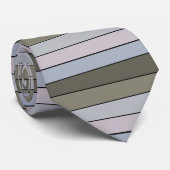 Grijze greens en zwarte strepen op Waterverf papie Stropdas (Opgerold)