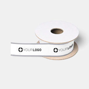 Grijze grens logo bedrijf satijnen lint