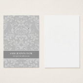 Grijze grijze Damask aangepaste oorsteenkaart Visitekaartje (Voorkant /achterkant)