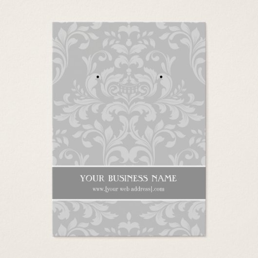 Grijze grijze Damask aangepaste oorsteenkaart Visitekaartje (Voorkant)
