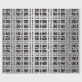 Grijze grijze grijze rooster Geometry Coal Cadeaupapier (Vlak)