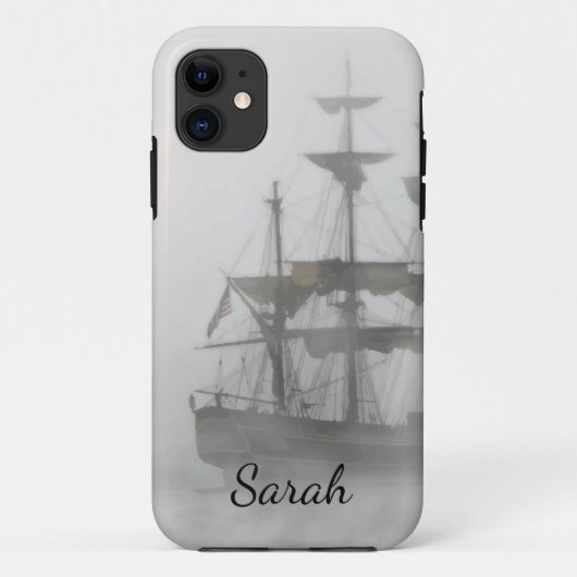 Grijze, grijze mist piratenschip past zich aan met Case-Mate iPhone case (Achterkant)