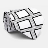 Grijze grijze witte ontwerper Geometrische patroon Stropdas (Opgerold)