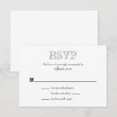Grijze grijze witte vlek Eenvoudige bruiloft RSVP- RSVP Kaartje (Voorkant / Achterkant)