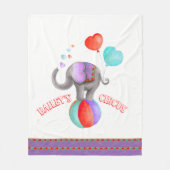 Grijze grillige olifant waterverf circusnaam fleece deken (Voorkant)