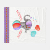 Grijze grillige olifant waterverf circusnaam fleece deken (Voorkant (Horizontaal))