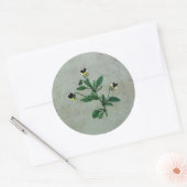 Grijze Groen met Botanische Violas Ronde Sticker (Envelop)