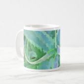 Grijze groene Abstracte afwerking Koffiemok (Voorkant links)
