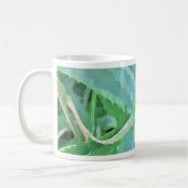 Grijze groene Abstracte afwerking Koffiemok (Links)