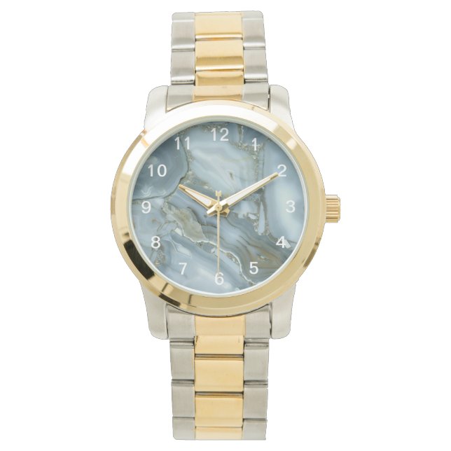 Grijze groene blauwe marmertextuur, in de rack horloge (Voorkant)