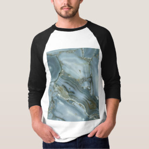 Grijze groene blauwe marmertextuur, in de rack t-shirt