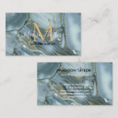 Grijze groene blauwe marmertextuur, in de rack visitekaartje (Voorkant / Achterkant)