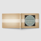 Grijze groene cirkel B Square Label Memorial Guest Gastenboek (Volledig)