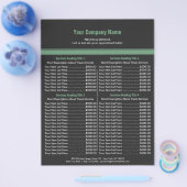 Grijze groene eenvoudige grensprijslijst 4 flyer (Enkel)