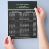 Grijze groene eenvoudige grensprijslijst 4 flyer (Hand)