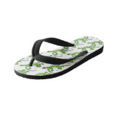 Grijze groene gekko-groeten met bug-cartoon kinder teenslippers (Schuin)