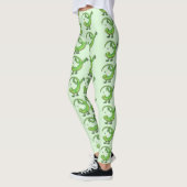 Grijze groene gekko-groeten met bug-cartoon leggings (Links)
