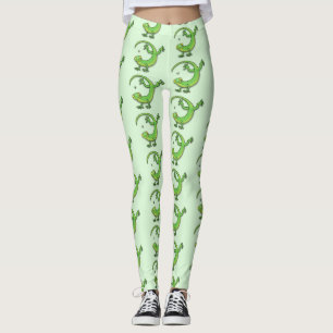Grijze groene gekko-groeten met bug-cartoon leggings