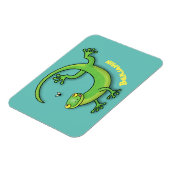 Grijze groene gekko-groeten met bug-cartoon magneet (Linkerzijde)