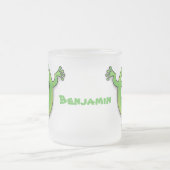Grijze groene gekko-groeten met bug-cartoon matglas koffiemok (Center)
