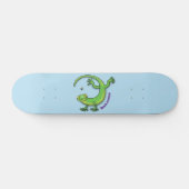 Grijze groene gekko-groeten met bug-cartoon persoonlijk skateboard (Horizontaal)