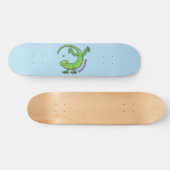 Grijze groene gekko-groeten met bug-cartoon persoonlijk skateboard (Horizontaal)