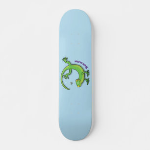 Grijze groene gekko-groeten met bug-cartoon persoonlijk skateboard