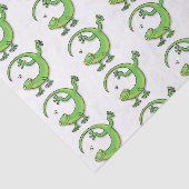 Grijze groene gekko-groeten met bug-cartoon tissuepapier (Detail)