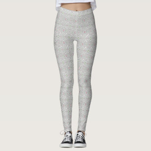 Grijze, groene, roze ruitjes op een witte leggings