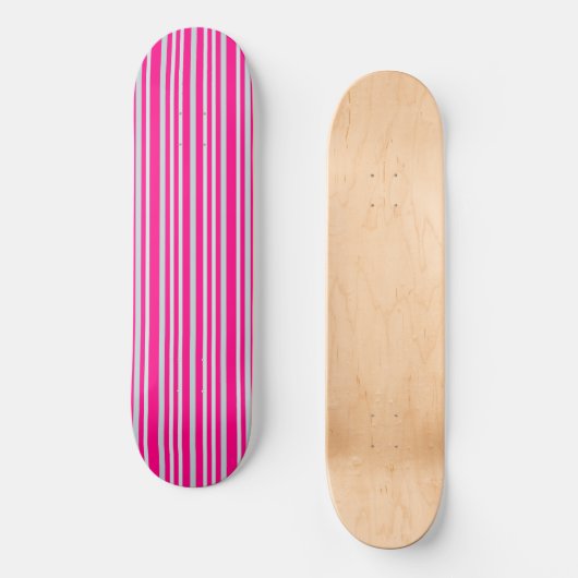 Grijze groene strepen  in roze persoonlijk skateboard (Voorkant)