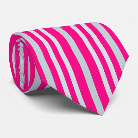 Grijze groene strepen in roze stropdas (Opgerold)