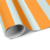 Grijze groene strepen op Oranje Cadeaupapier (Rol Hoek)