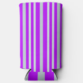 Grijze groene strepen op  Paars Seltzer Blikjeskoeler (Voorkant)