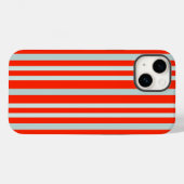 Grijze groene strepen op rood Case-Mate iPhone case (Achterkant (horizontaal))